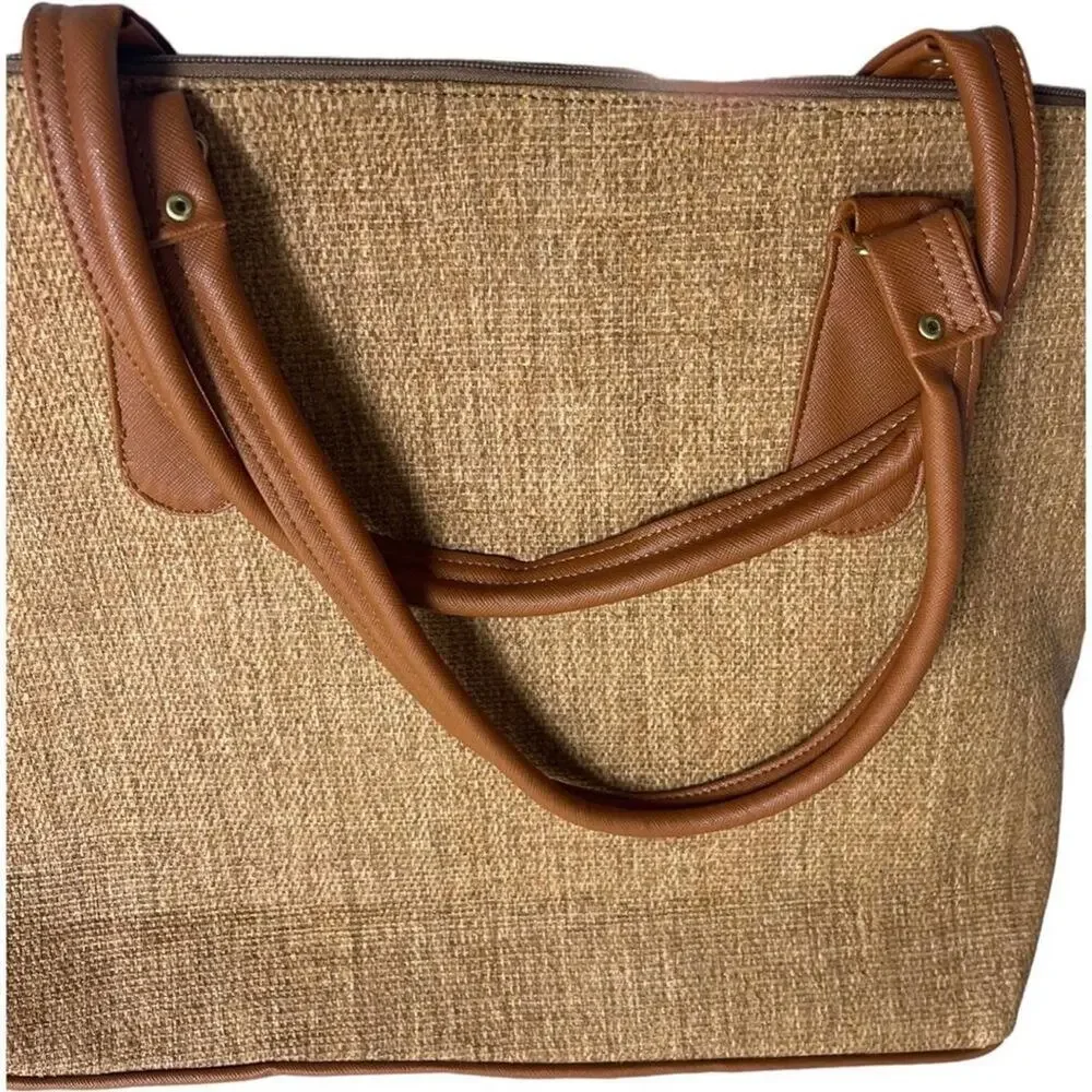 Brown Cream LargeTote Bag